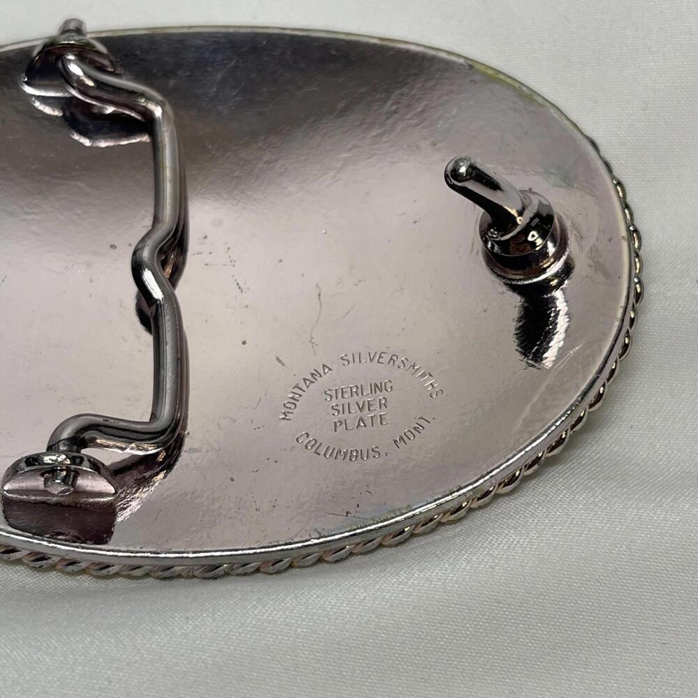 Montana Silversmiths Letter I Ornate Two Tone Western Belt Buckle, NEW - Picture 6 of 6